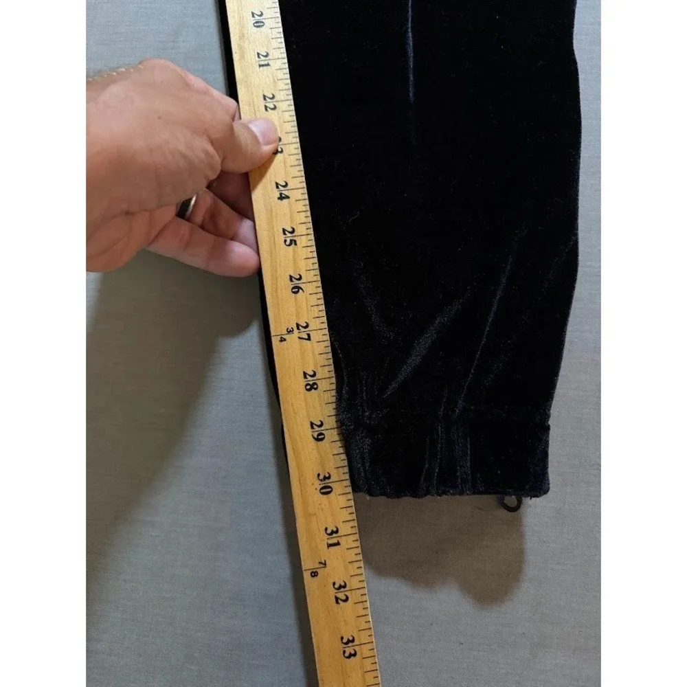 Koman Raw Pants Velour Mens 28 Black Drawstring Joggers Sweats 28x30‎ Y2K.